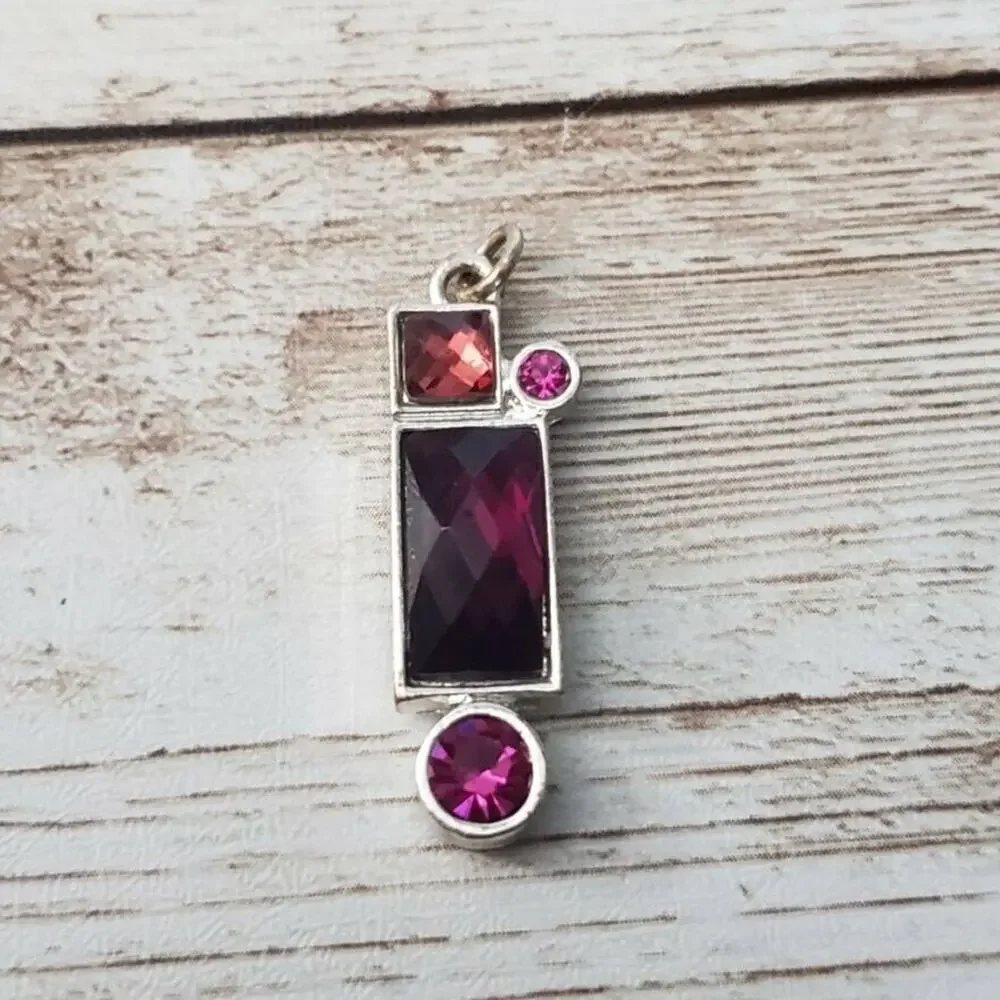 Pink, Red, & Silver Tone Statement Pendant - No Chain Included